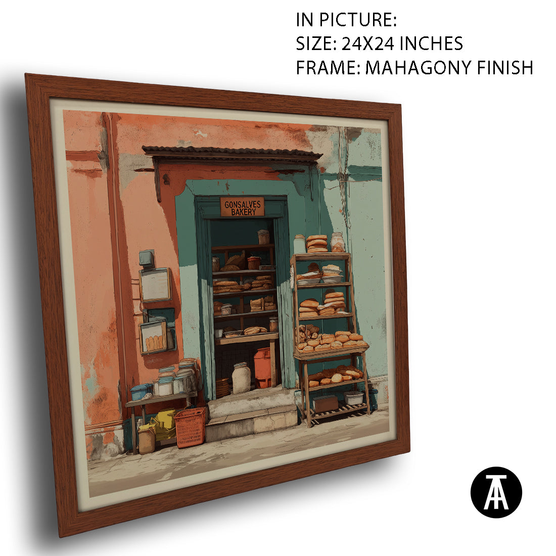 Artwork in Mahogany Finish Frame