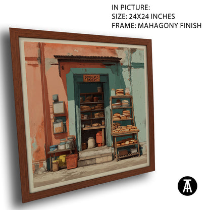 Artwork in Mahogany Finish Frame