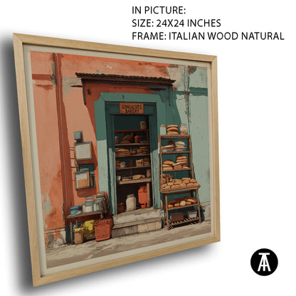 Artwork in Natural Wood Frame