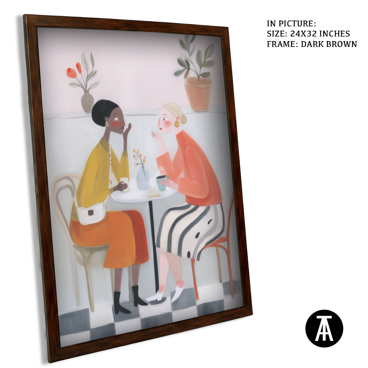 Artwork in Dark Brown Frame