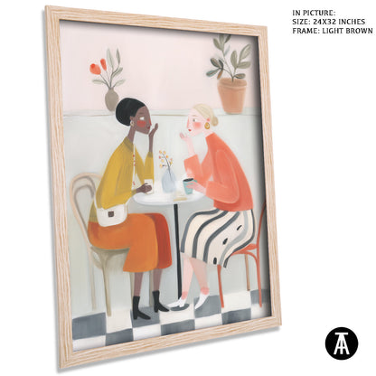 Artwork in Light Brown Frame