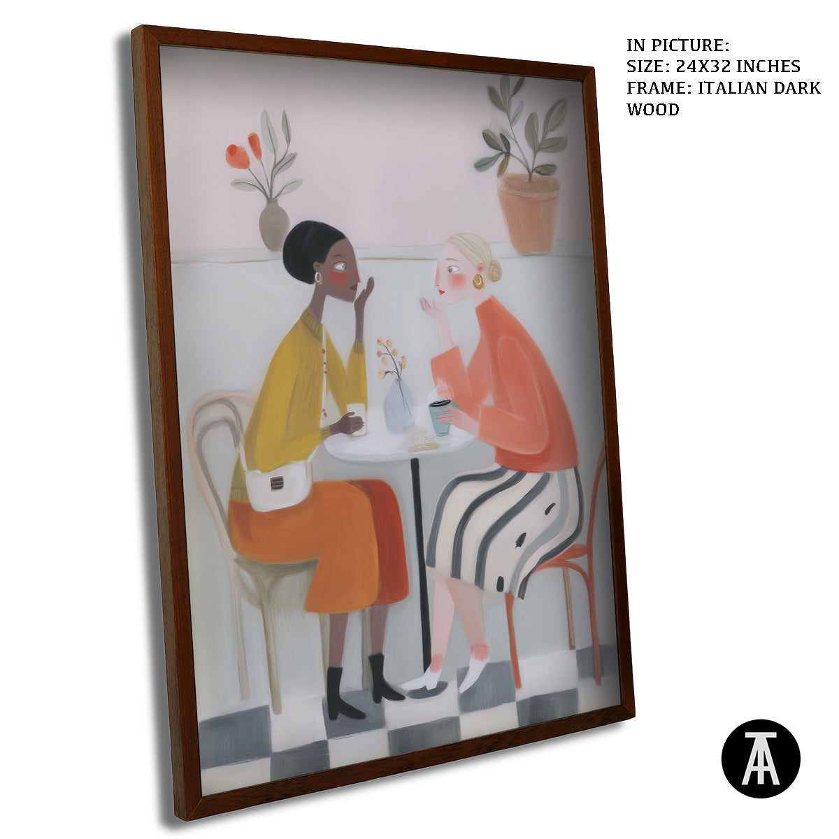 Artwork in Dark Wood Frame