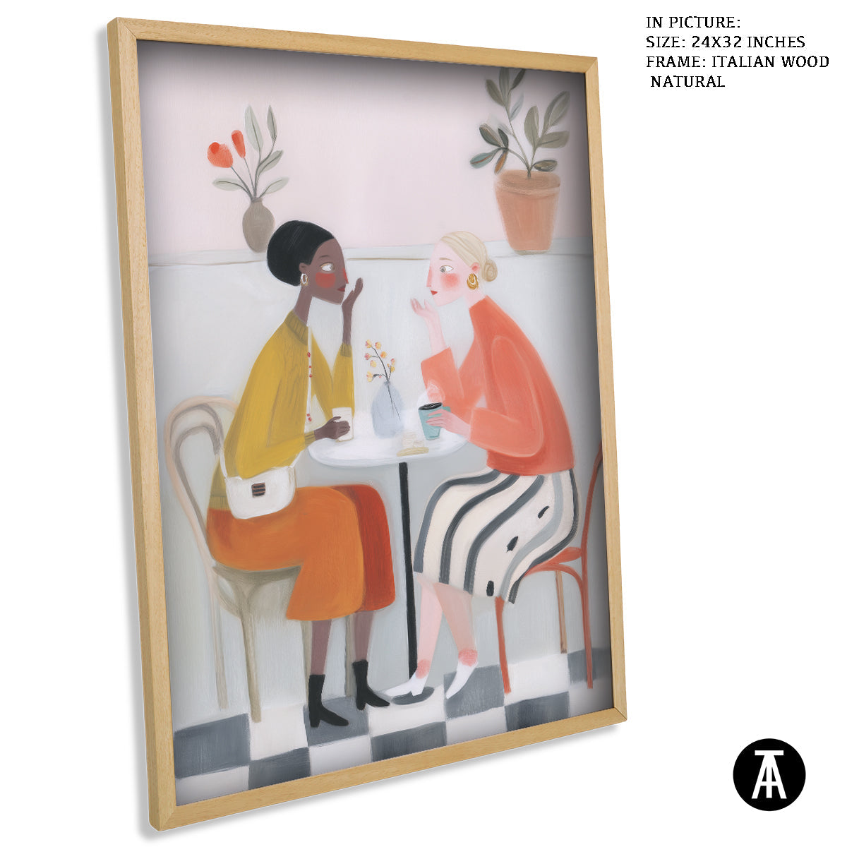 Artwork in Natural Wood Frame