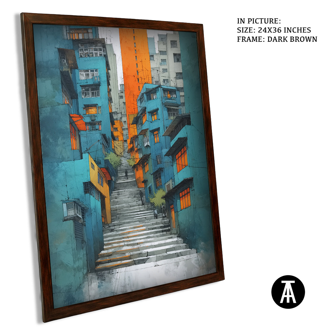 Artwork in Dark Brown Frame