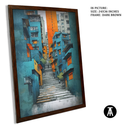 Artwork in Dark Brown Frame