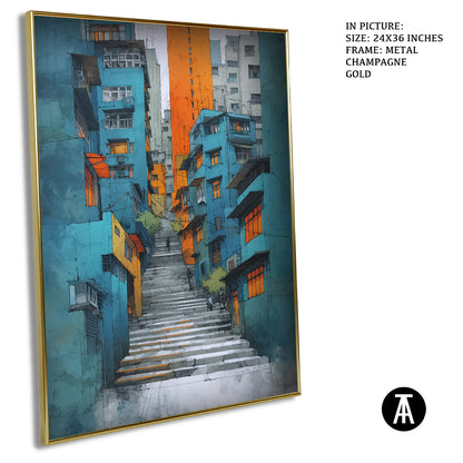 Artwork in Metal Champagne Gold Frame