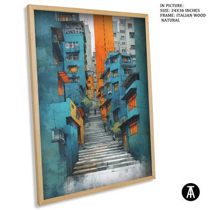 Artwork in Natural Wood Frame