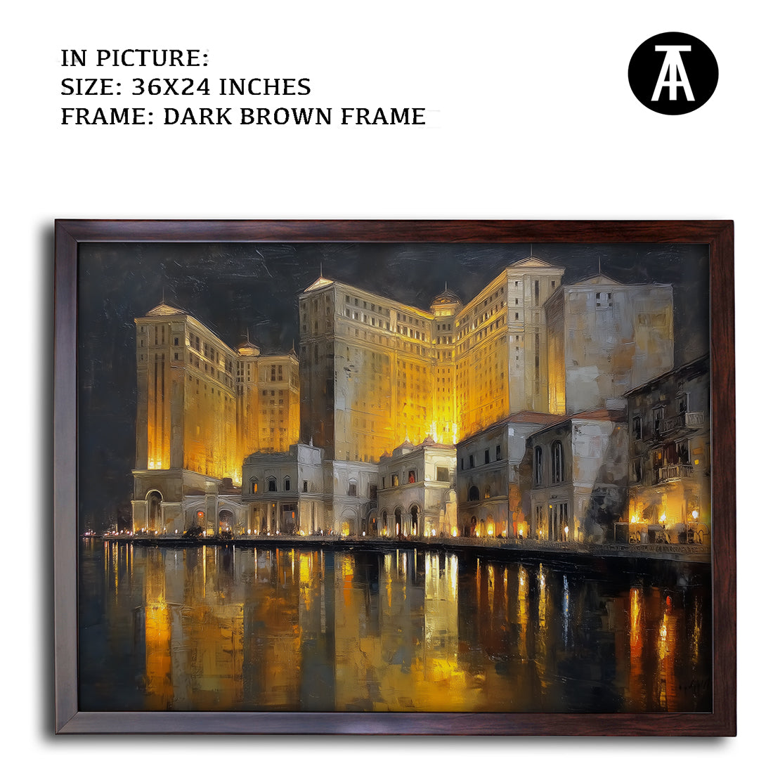 Artwork in Dark Brown Frame