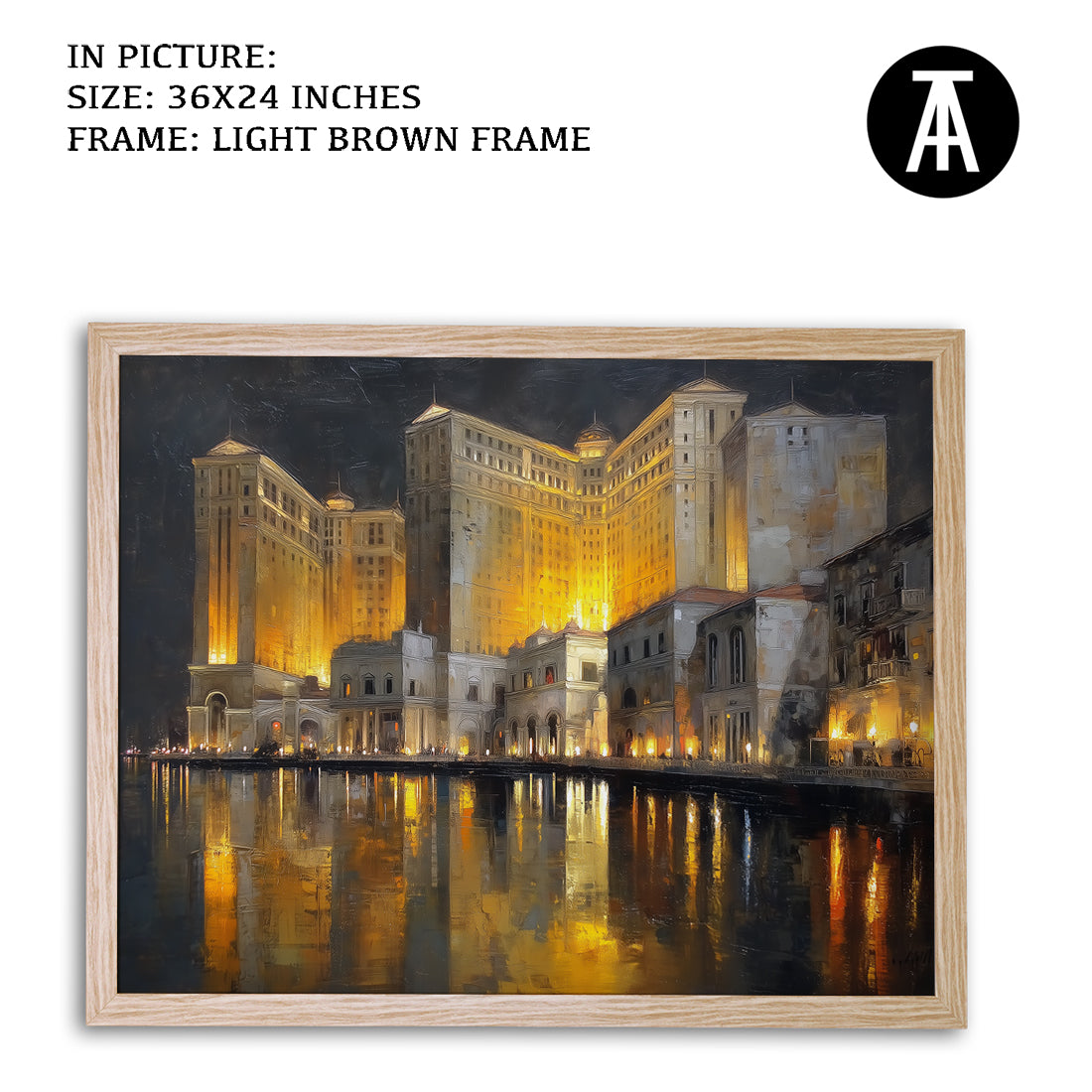 Artwork in Light Brown Frame