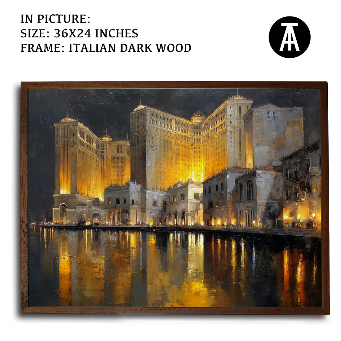 Artwork in Dark Wood Frame
