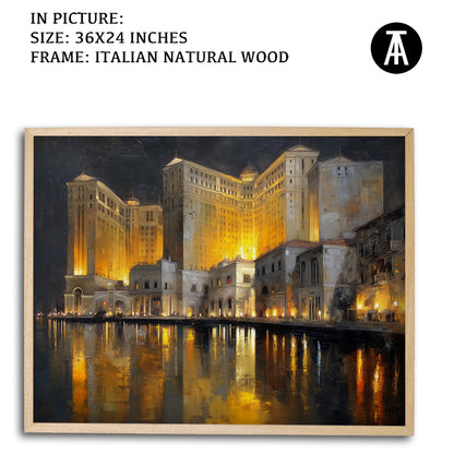 Artwork in Natural Wood Frame