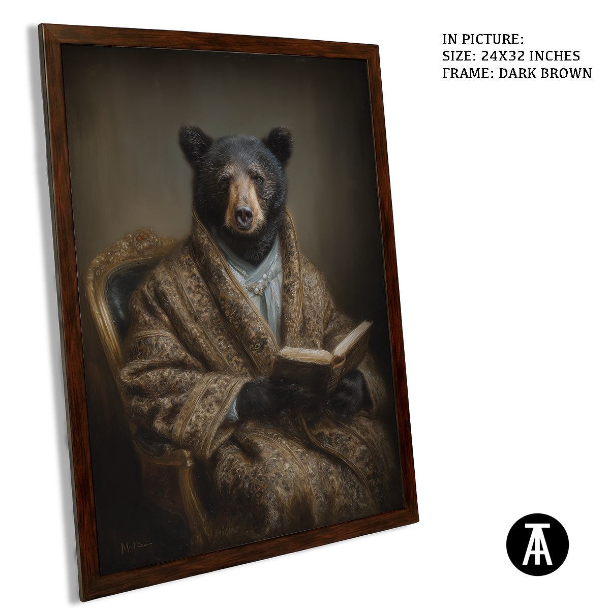 Artwork in Dark Brown Frame