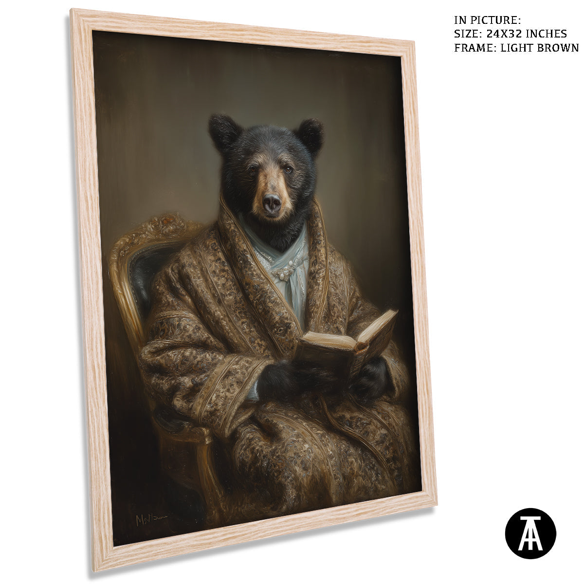 Artwork in Light Brown Frame