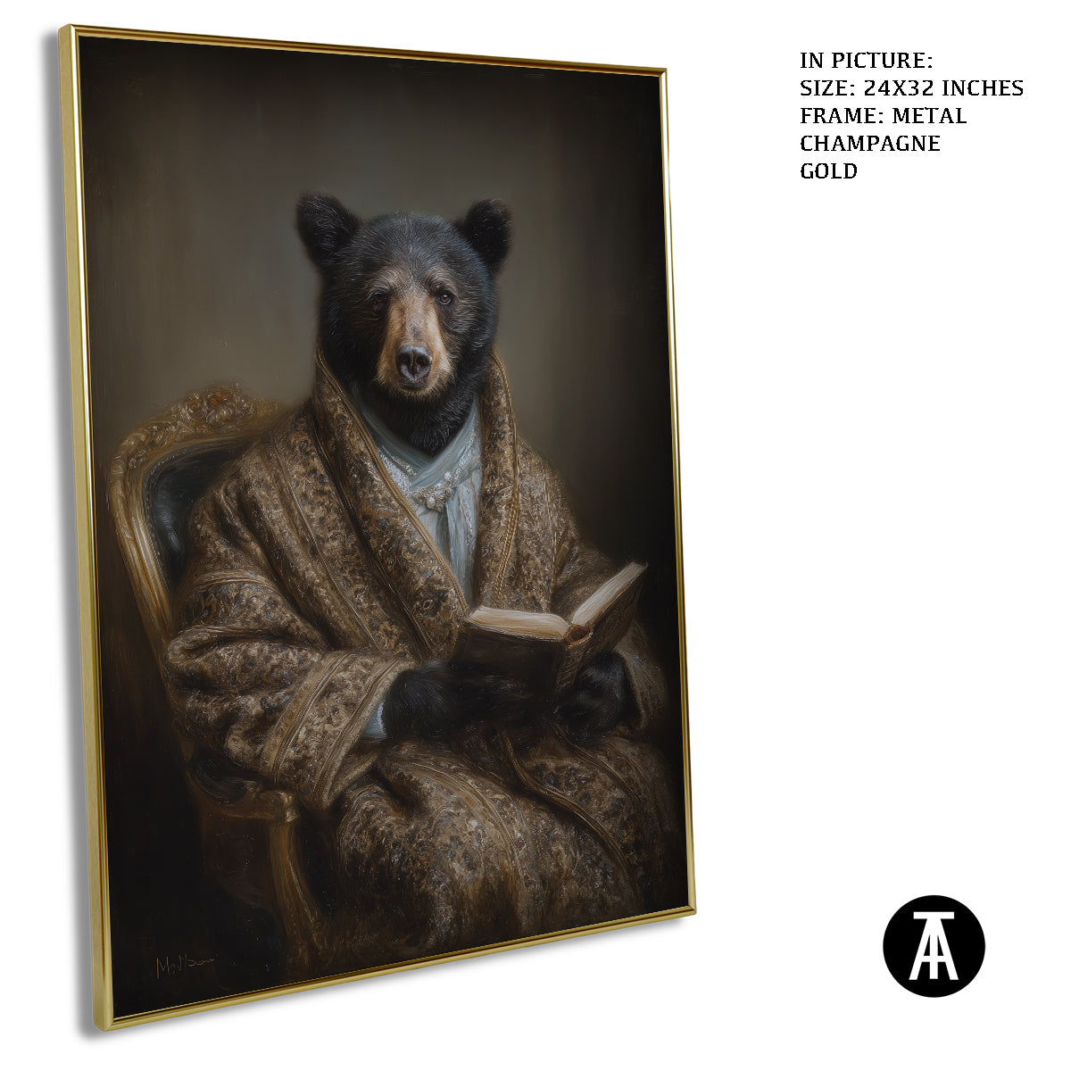 Artwork in Metal Champagne Gold Frame