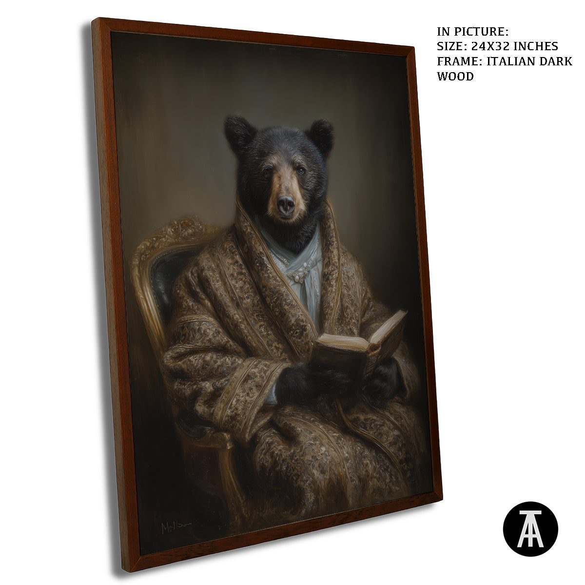 Artwork in Dark Wood Frame