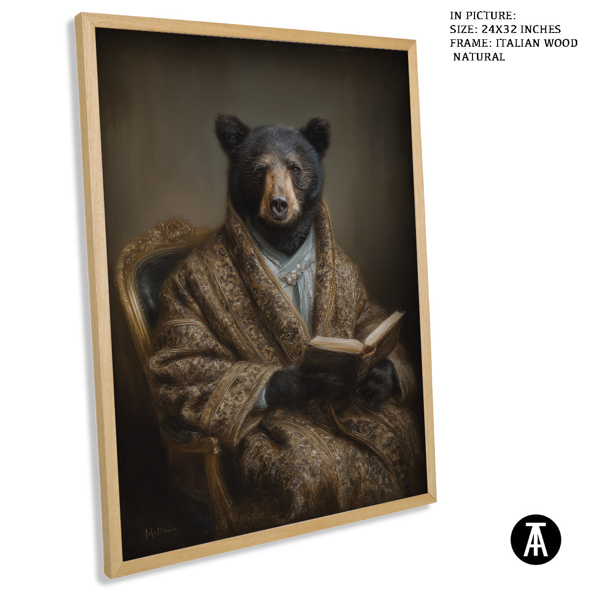 Artwork in Natural Wood Frame