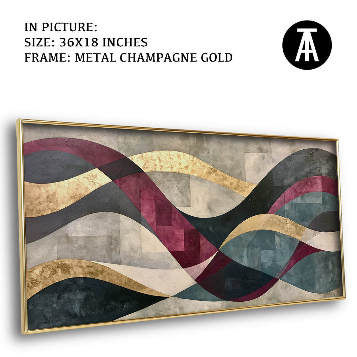 Artwork in Metal Champagne Gold Frame