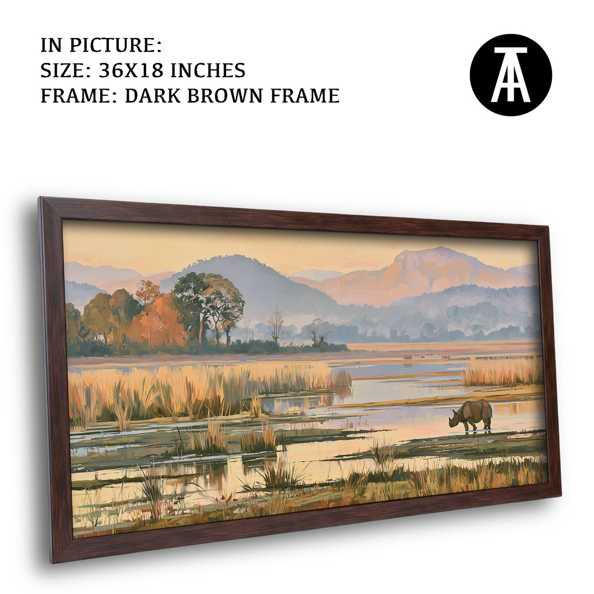 Artwork in Dark Brown Frame
