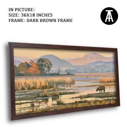 Artwork in Dark Brown Frame