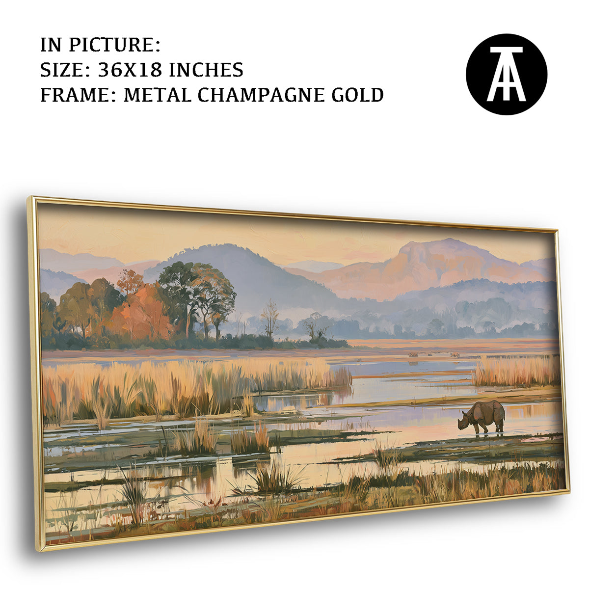Artwork in Metal Champagne Gold Frame