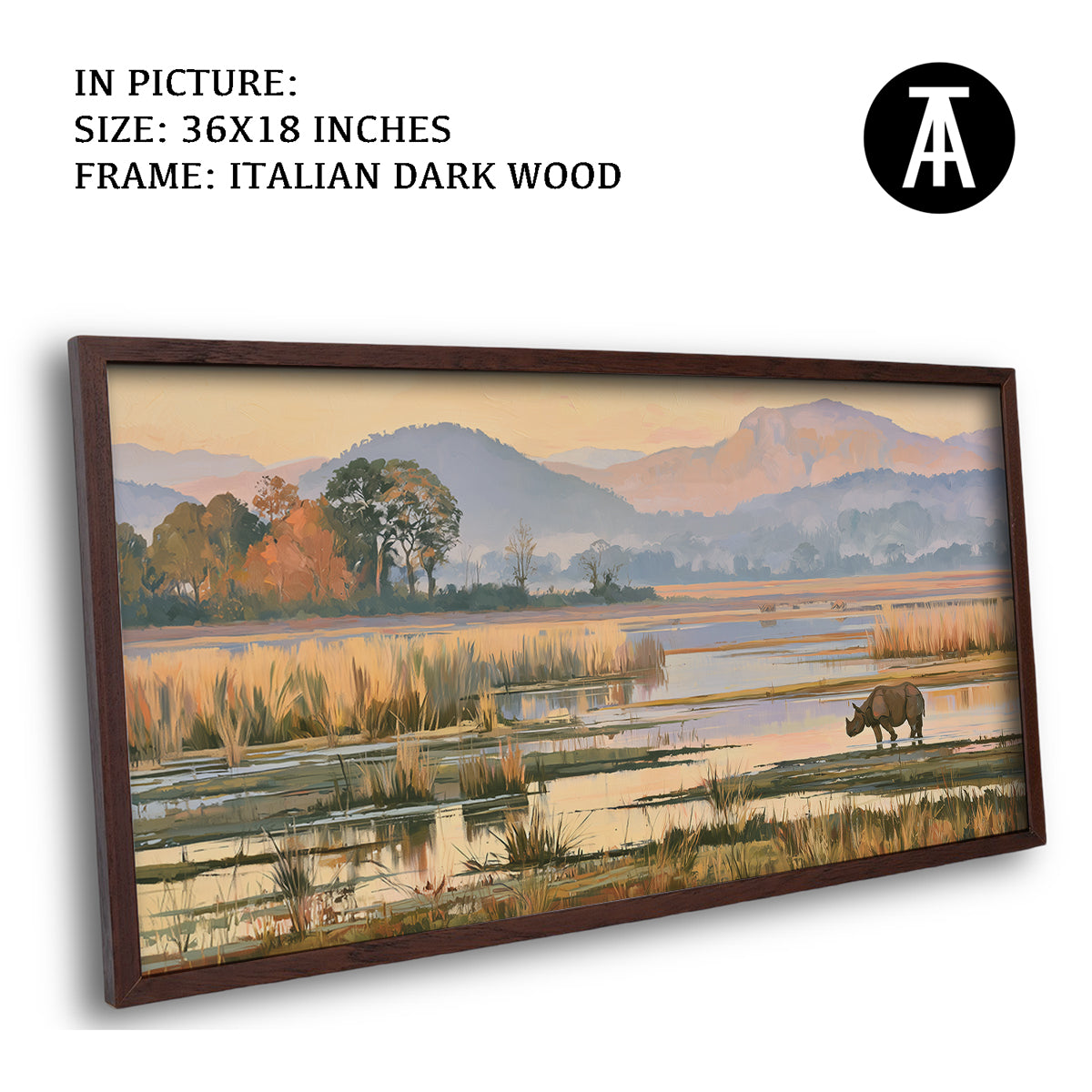 Artwork in Dark Wood Frame