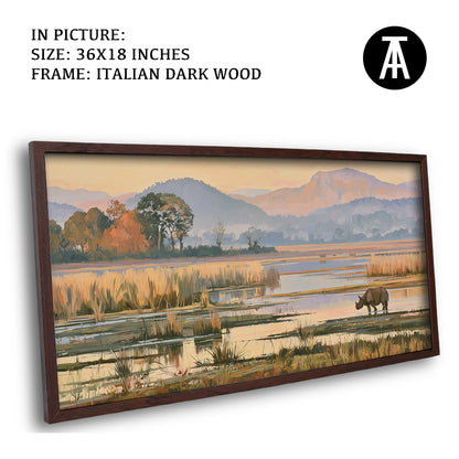 Artwork in Dark Wood Frame