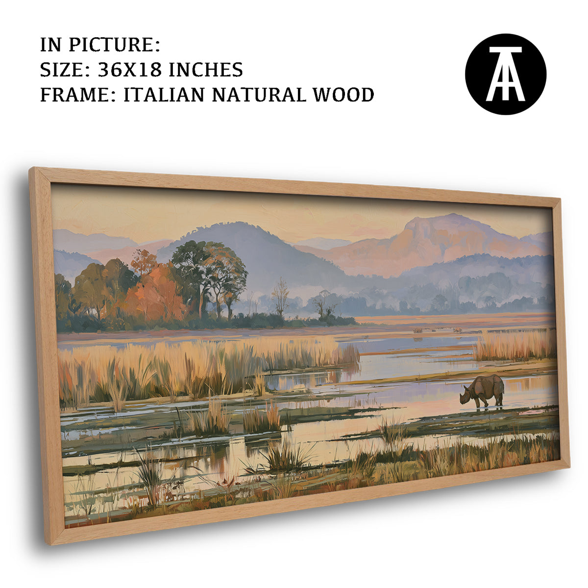 Artwork in Natural Wood Frame