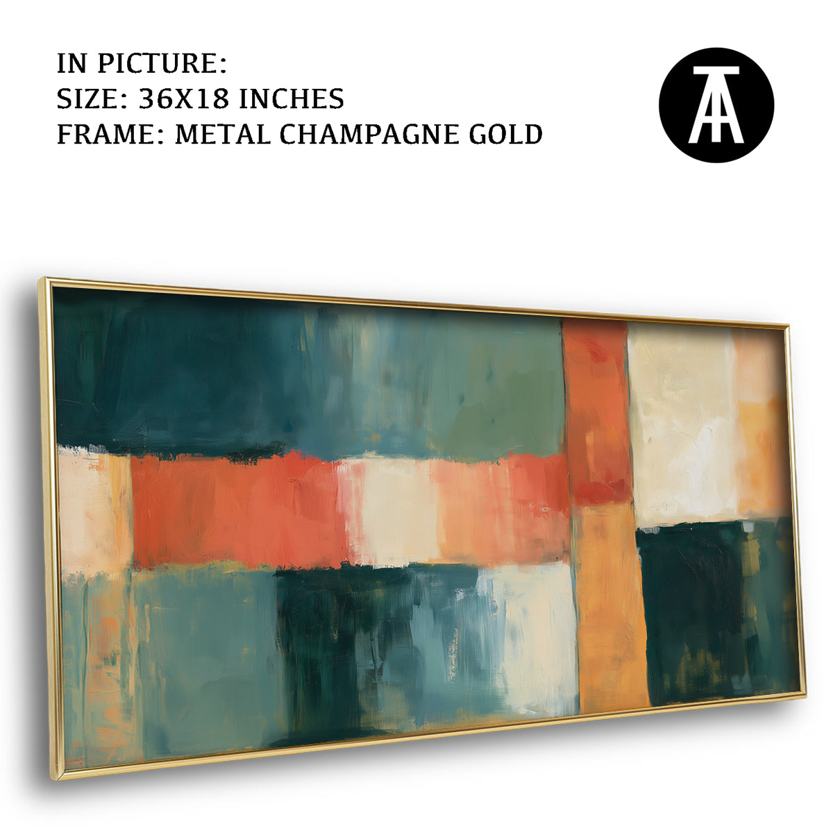 Artwork in Metal Champagne Gold Frame
