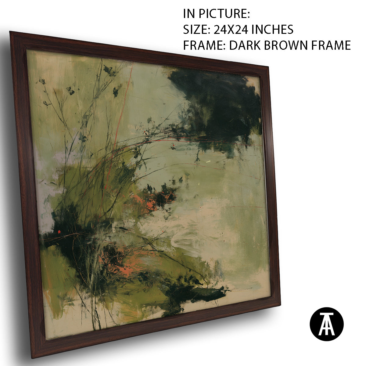 Artwork in Dark Brown Frame
