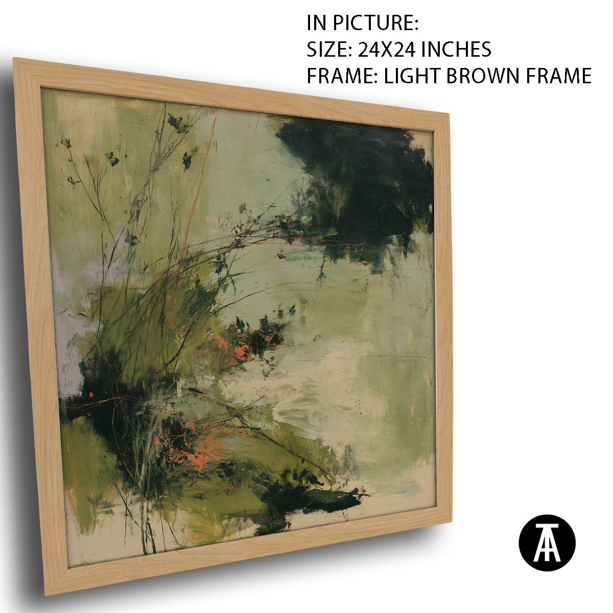 Artwork in Light Brown Frame