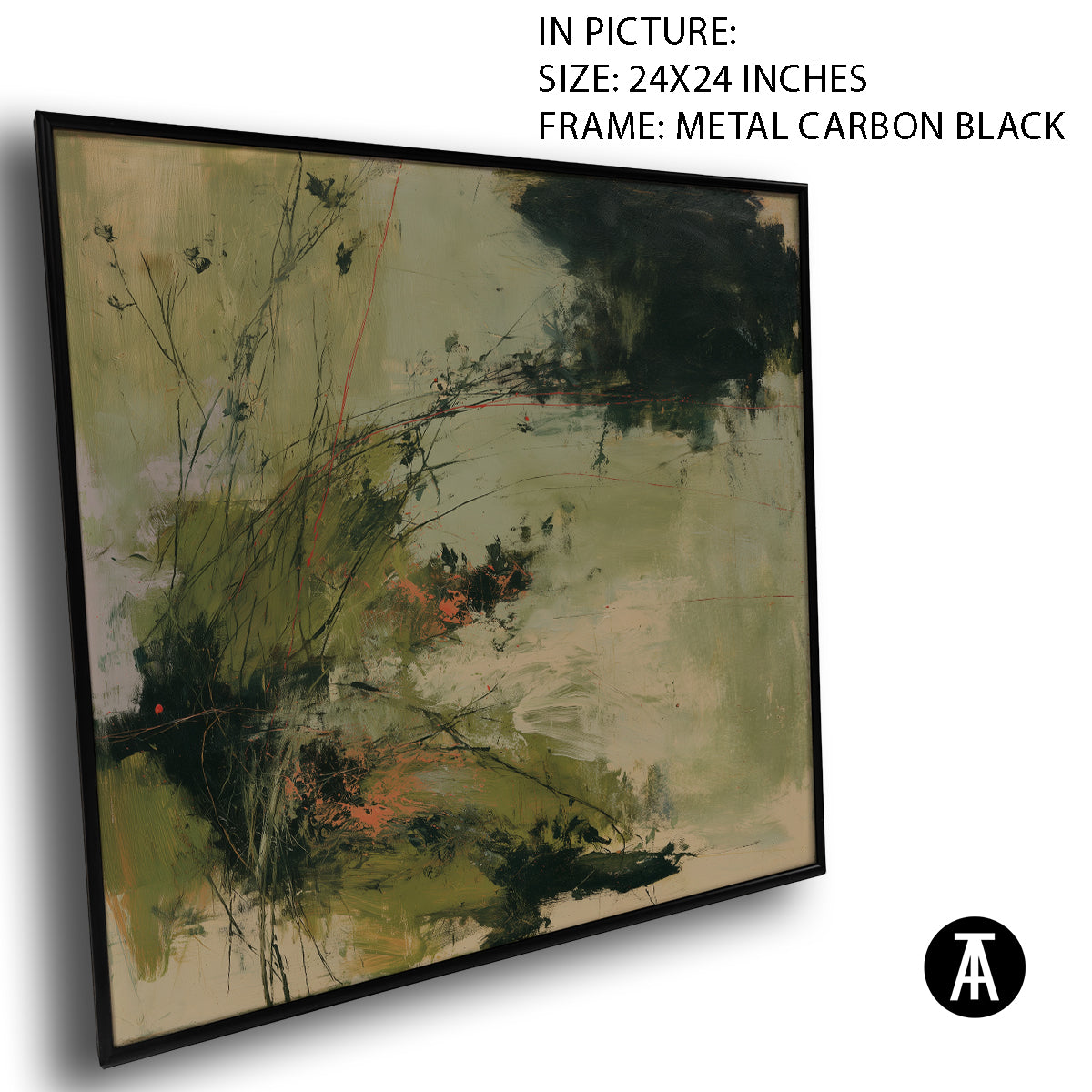 Artwork in Carbon Black Metal Frame