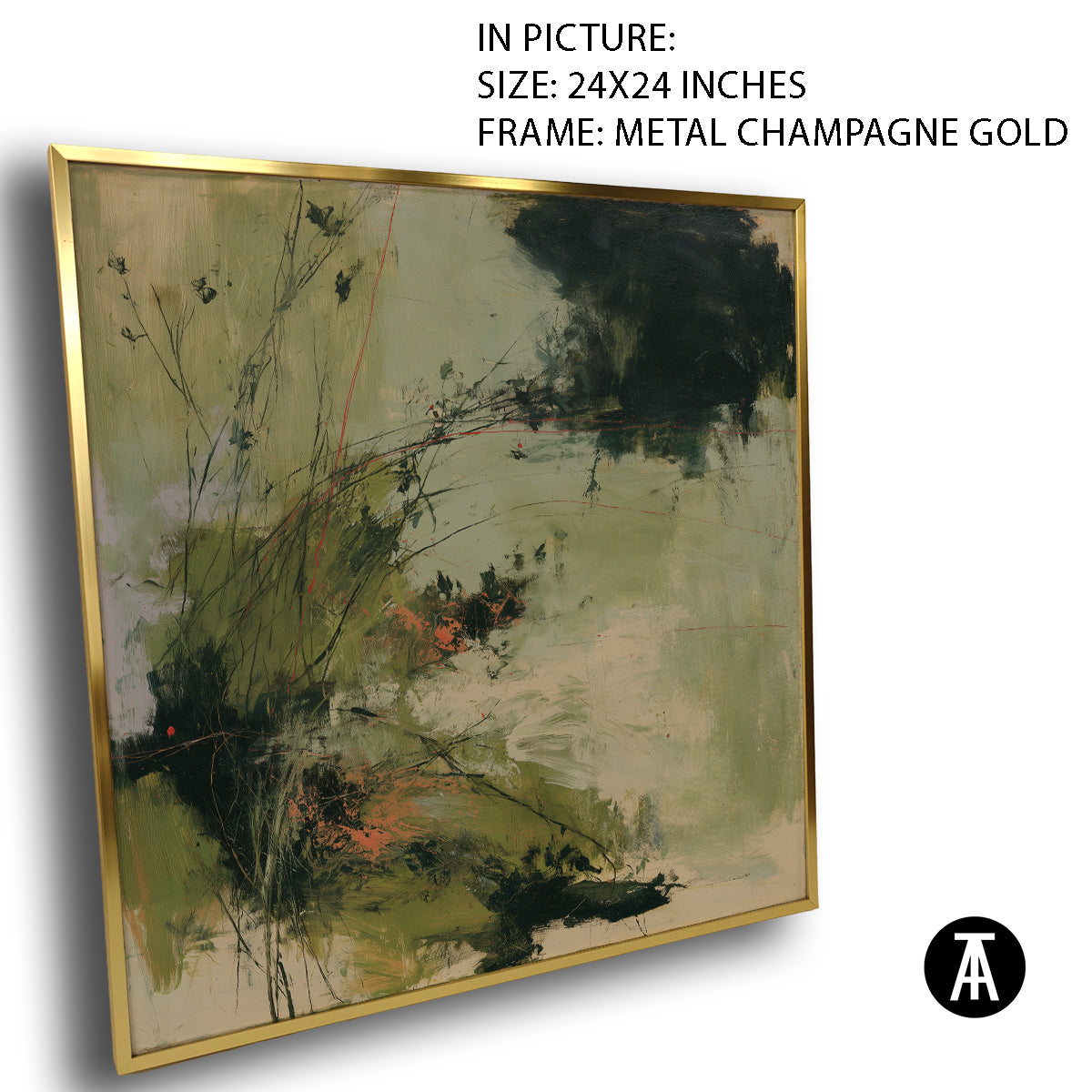 Artwork in Metal Champagne Gold Frame
