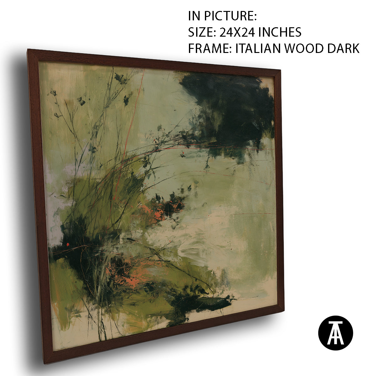 Artwork in Dark Wood Frame