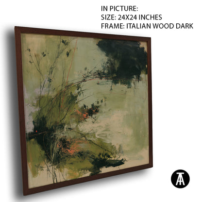 Artwork in Dark Wood Frame