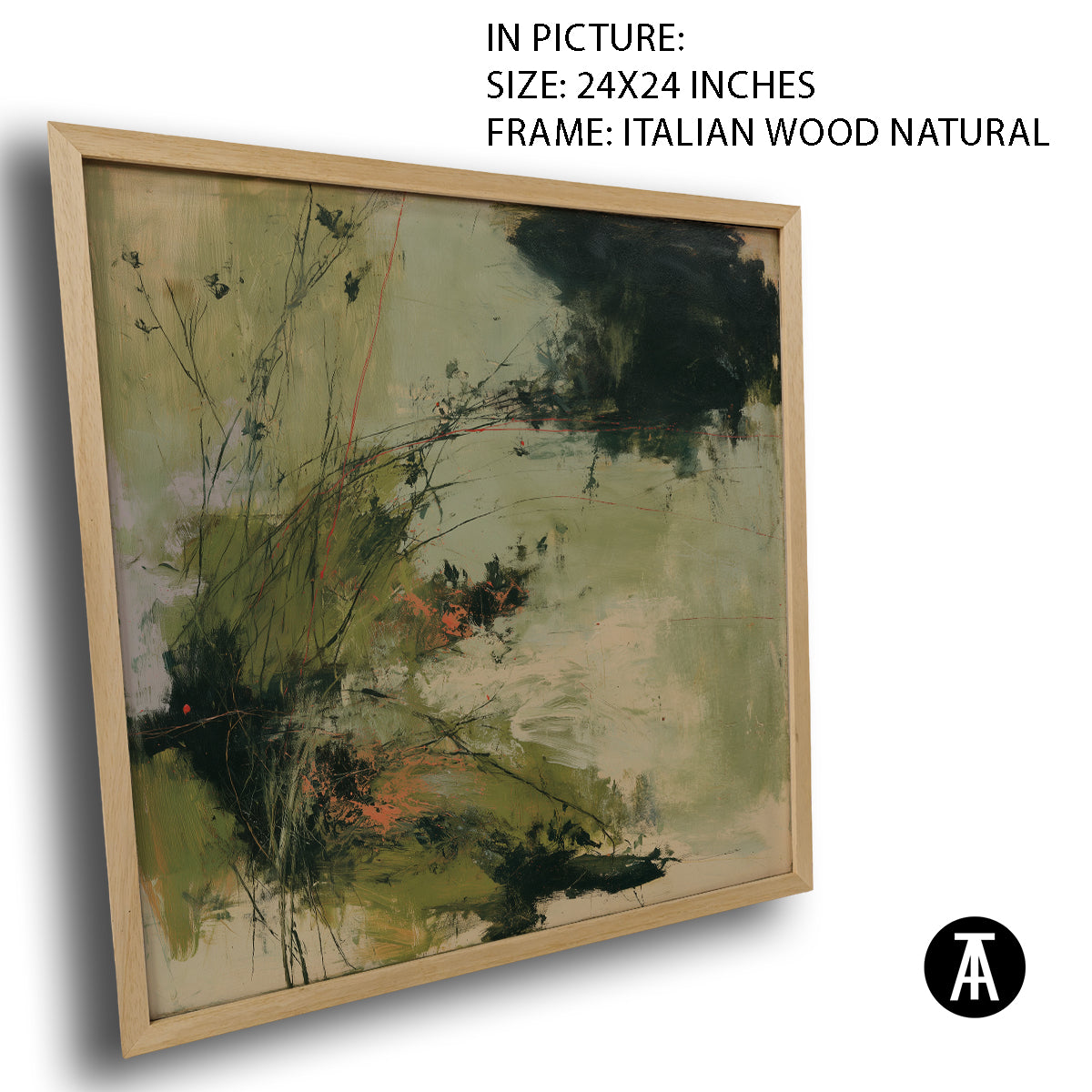 Artwork in Natural Wood Frame