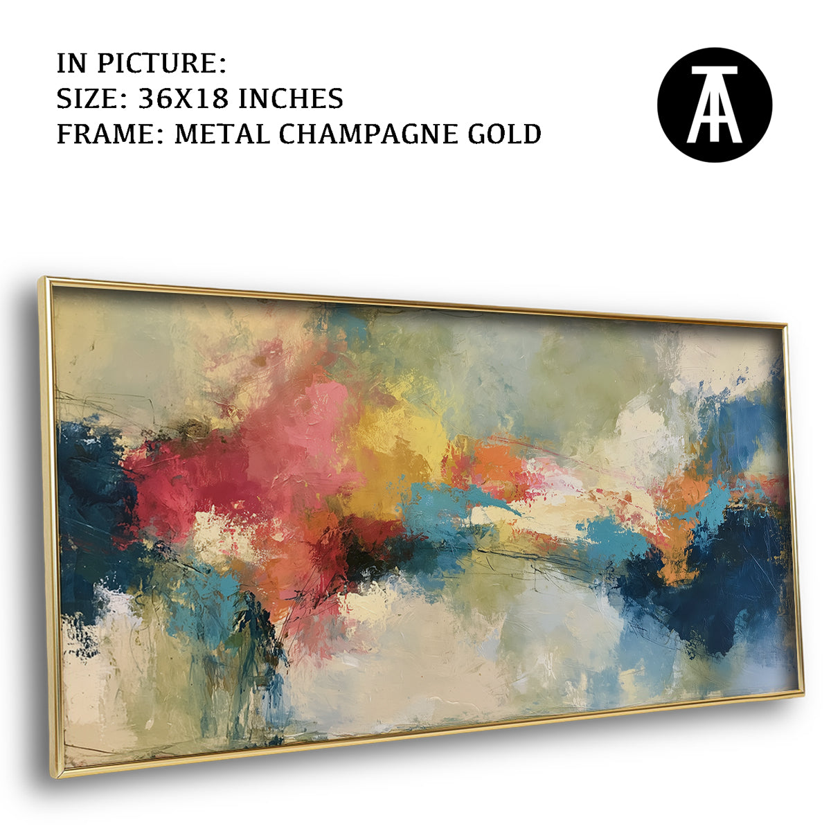 Artwork in Metal Champagne Gold Frame