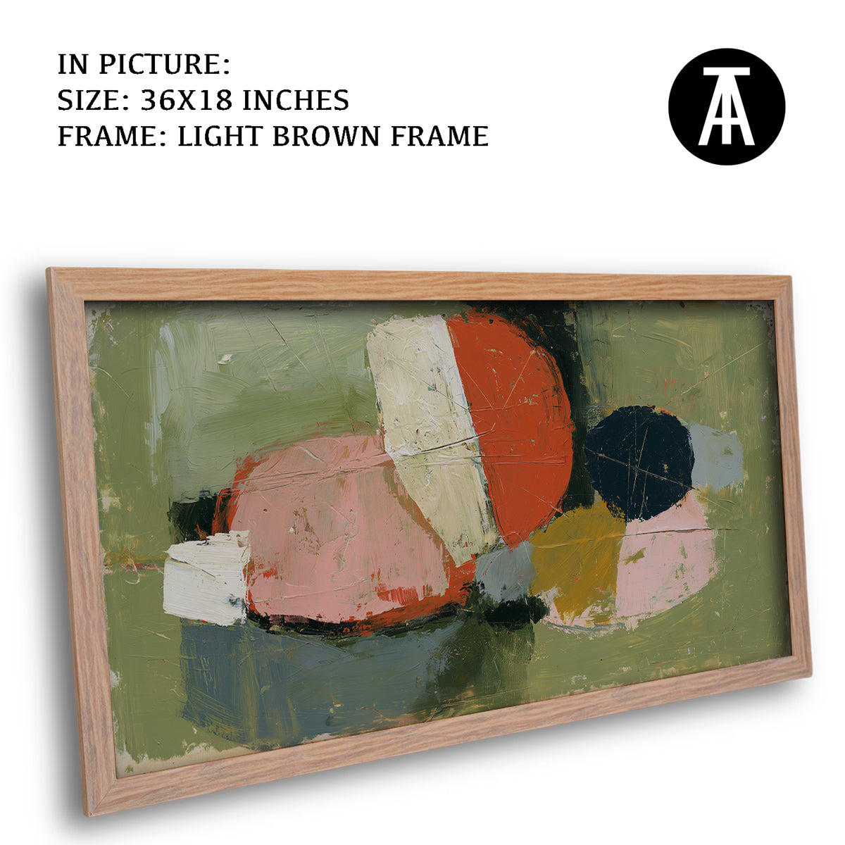 Artwork in Light Brown Frame