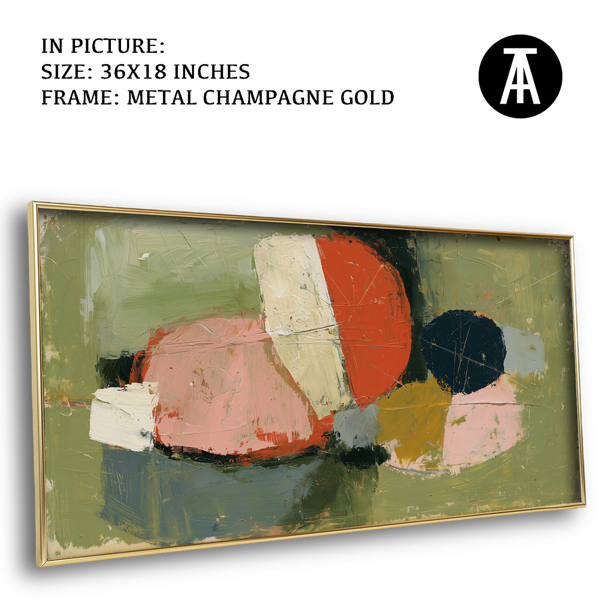 Artwork in Metal Champagne Gold Frame
