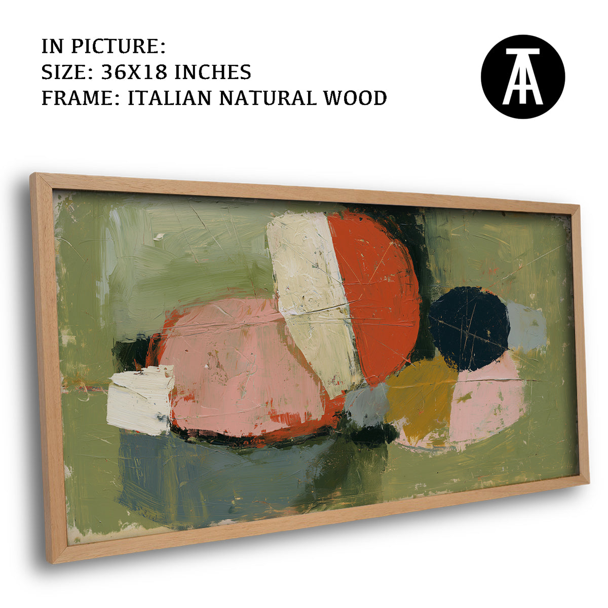 Artwork in Natural Wood Frame