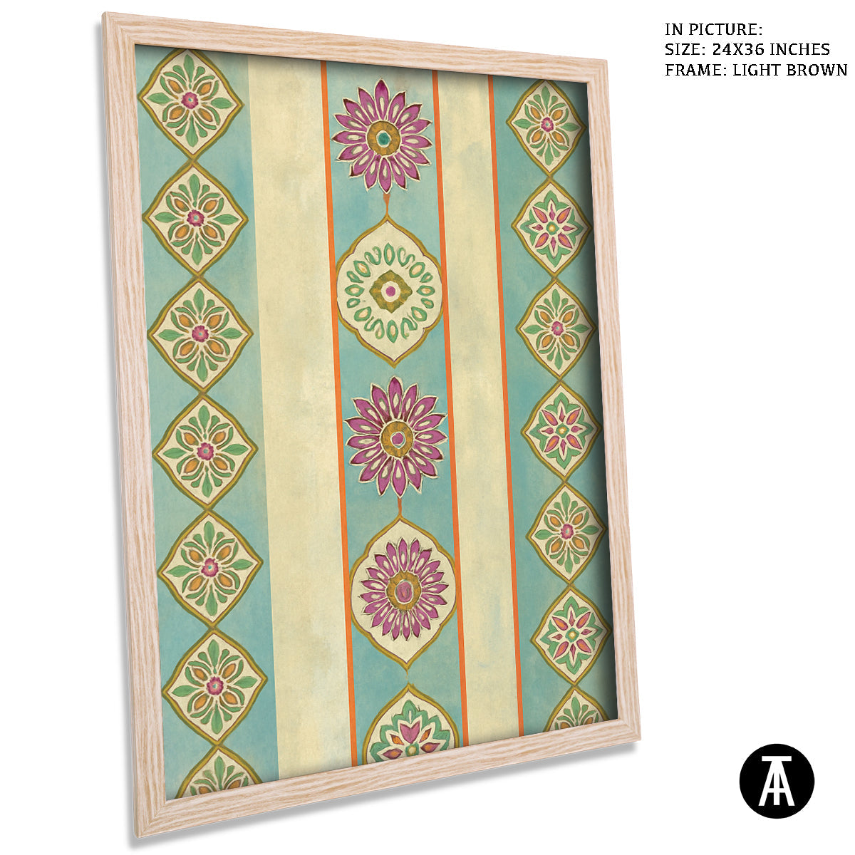 Artwork in Light Brown Frame