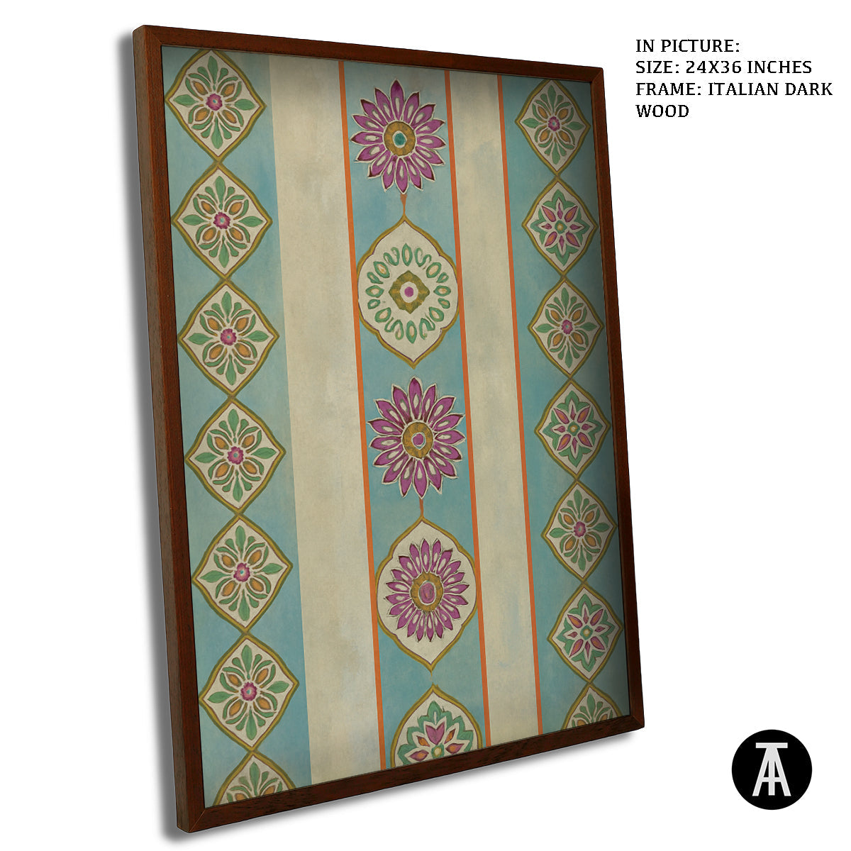 Artwork in Dark Wood Frame