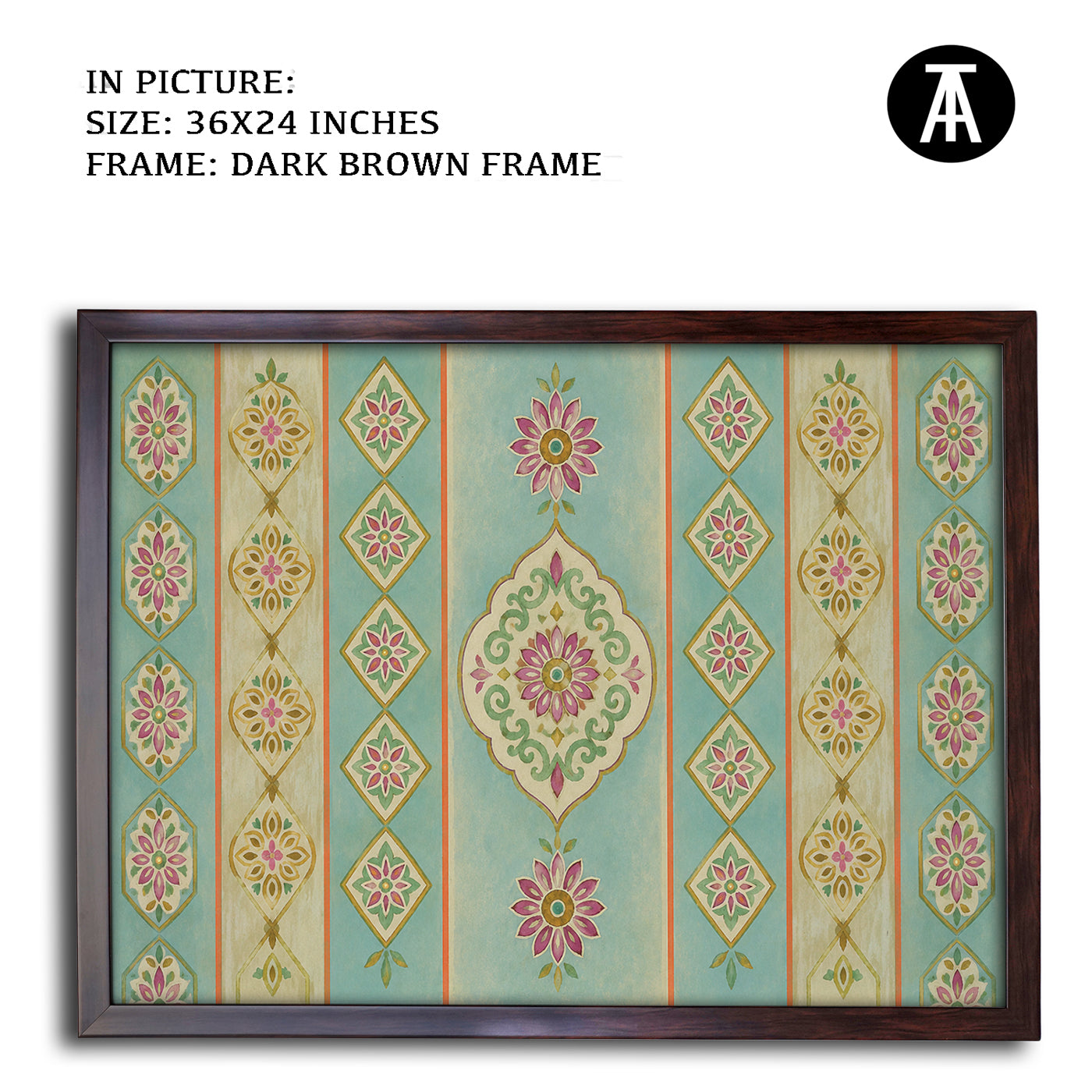 Artwork in Dark Brown Frame