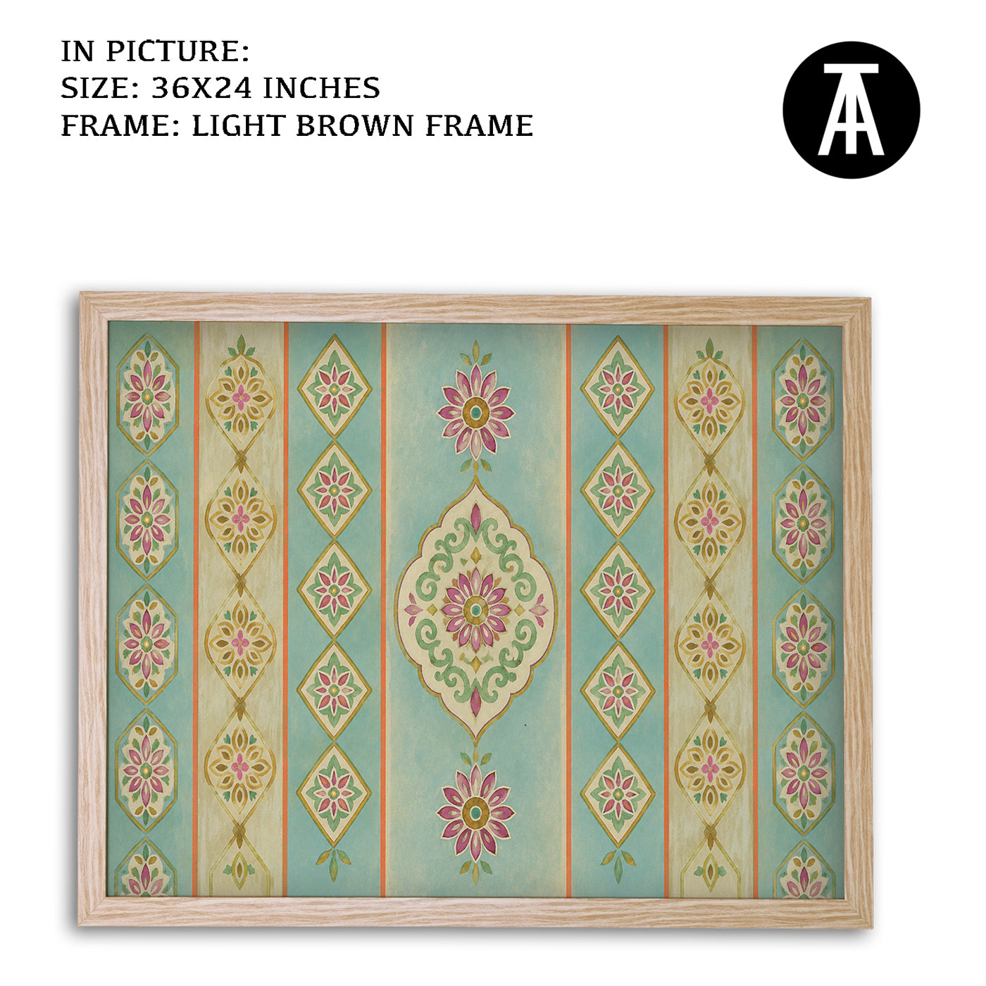 Artwork in Light Brown Frame
