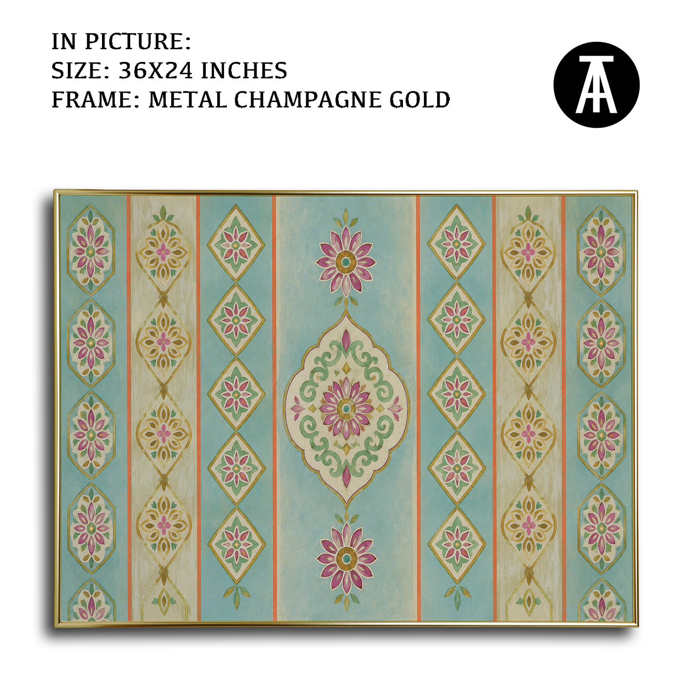 Artwork in Metal Champagne Gold Frame