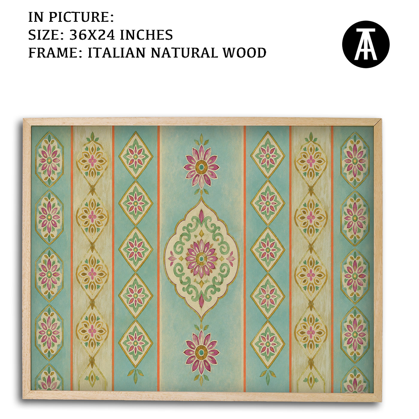 Artwork in Natural Wood Frame