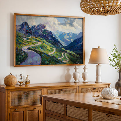 Swiss Alps Painting in a Lifestyle Setting