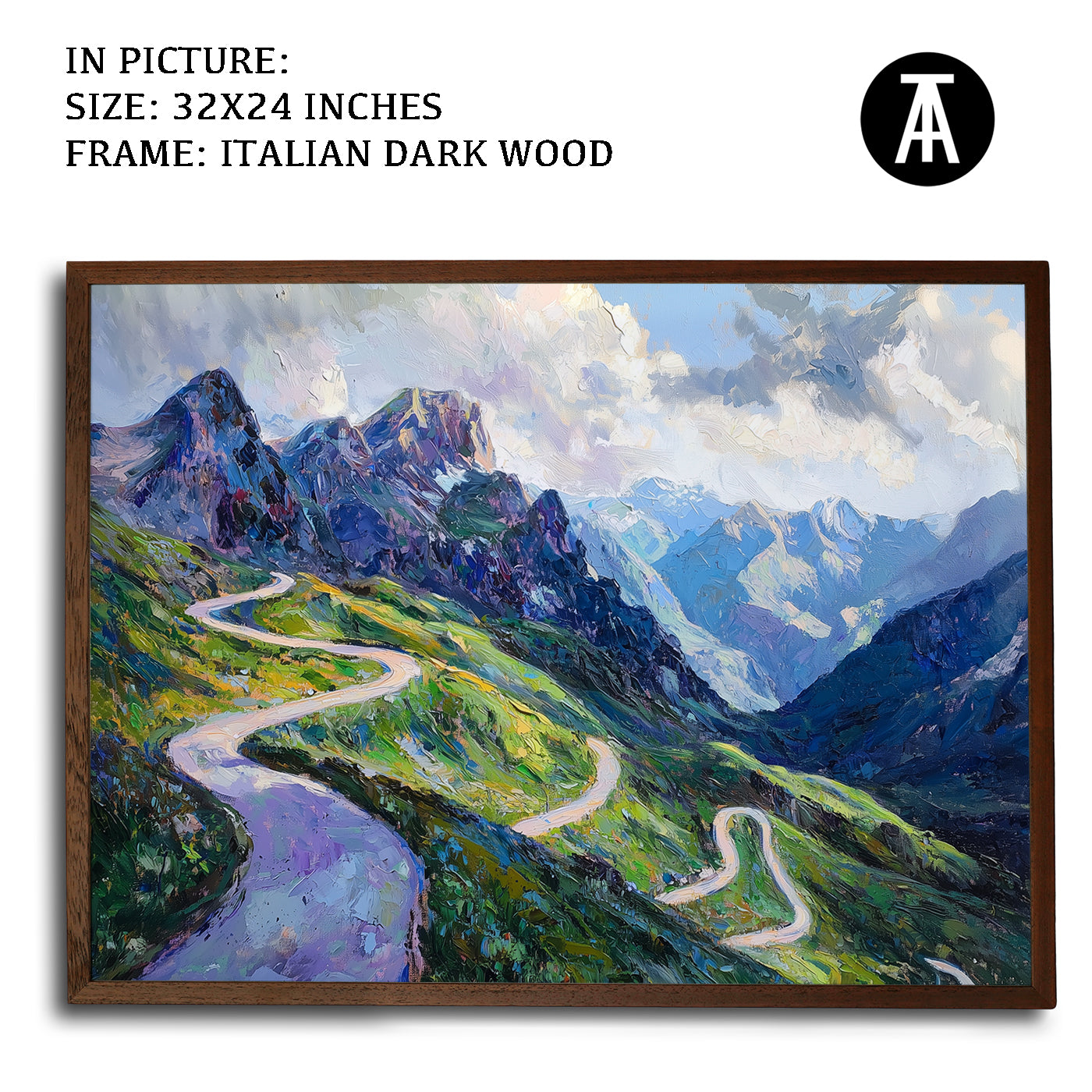 Artwork in Dark Wood Frame