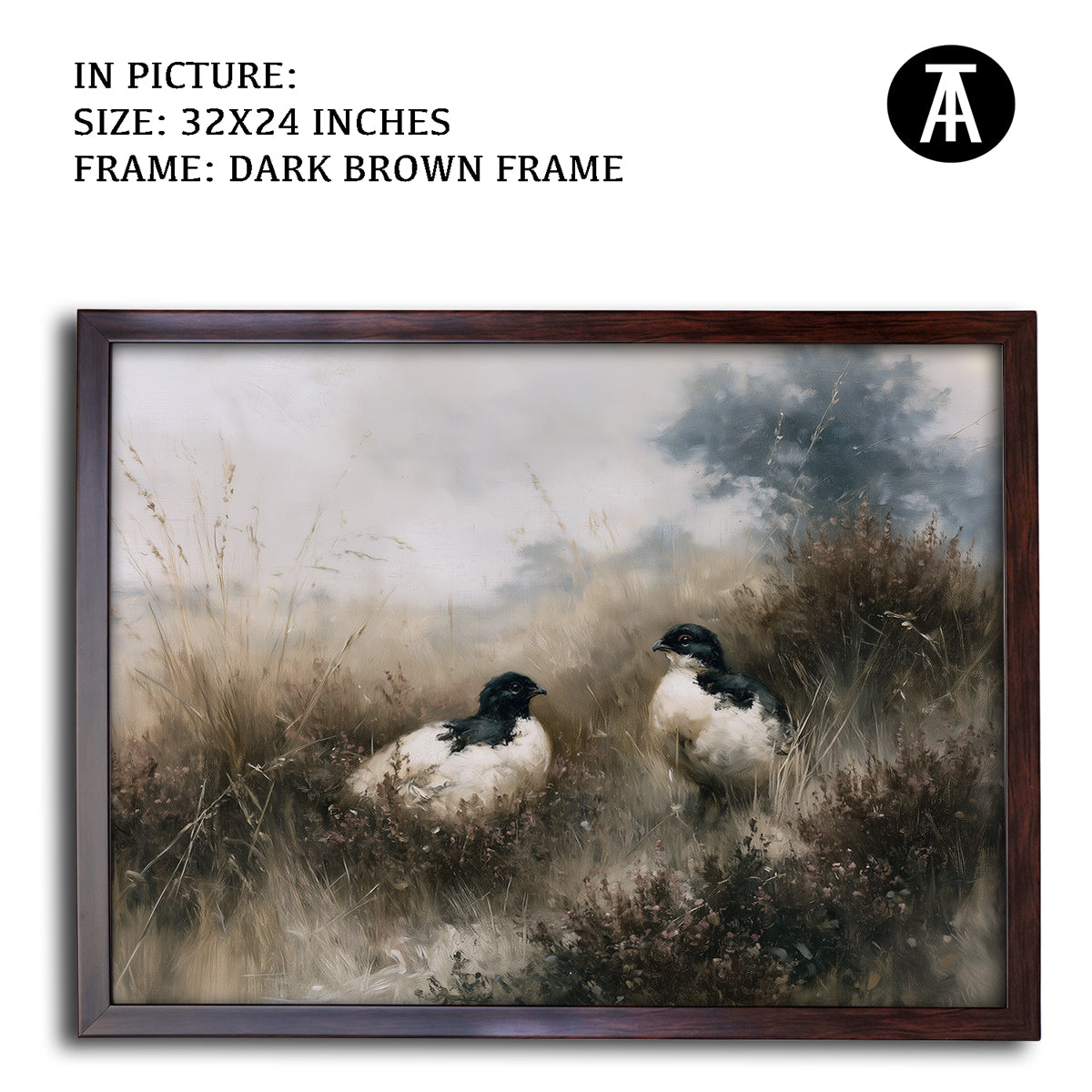 Artwork in Dark Brown Frame