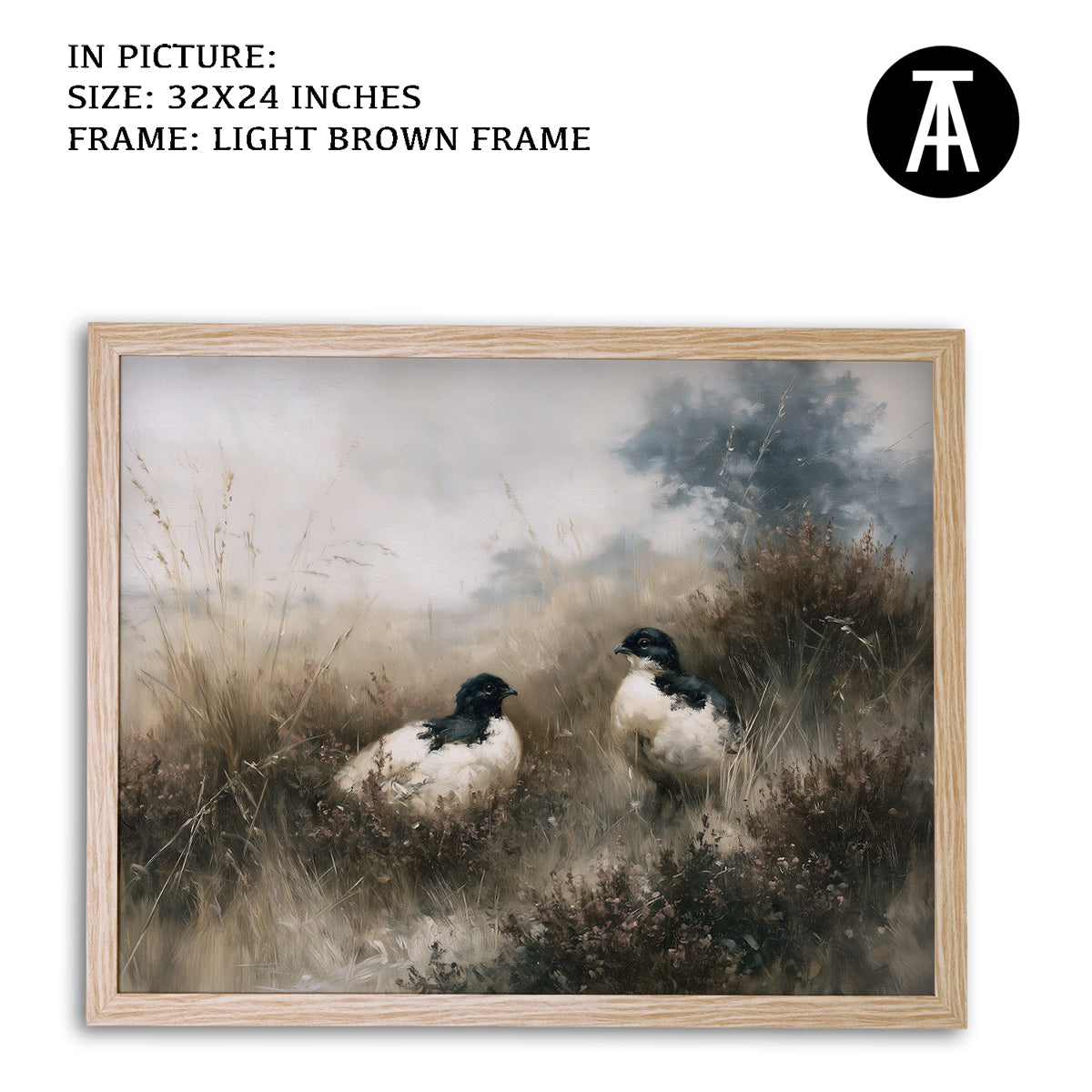 Artwork in Light Brown Frame