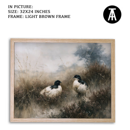 Artwork in Light Brown Frame